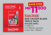 Sandisk 8GB Cruzer Blade Triple Pack SDCZ50C-008G 3