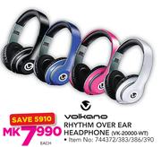 Volkano Rhythm Over Ear Headphone VK-20000-WT-Each