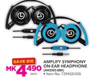 Amplify Symphony On ear Headphone AM2005-BBK-Each