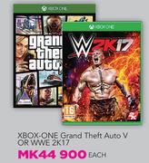 Xbox One Grand Theft Auto V Or WWE 2K17-Each