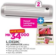 Logik A3 Laminator With Plus Kenzel Laminating Pouches