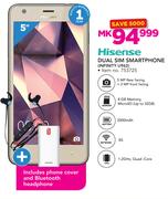 Hisense Infinity U962 Dual Sim Smartphone With Includes Phone Cover & Bluetooth Headphone
