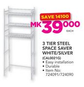 3 Tier Steel Space Saver White/Silver CAL0021G-Each