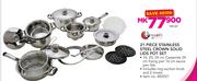 Tissolli 21 Piece Stainless Steel Crown Solid Lids Pot Set-Per Set