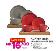 16 Piece Solid Glaze Dinner Set-Per Set