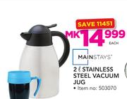 Mainstays 2Ltr Stainless Steel Vacuum Jug