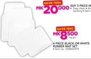 1st Gear 4 Piece Black Or White Rubber Mat Set-Per Set