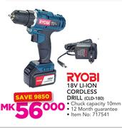Ryobi 18V Li-Ion Cordless Drill CLD-180