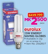 Eurolux 15W Energy Saving Globes-Each