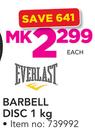 Everlast Barbell Disc-1Kg Each