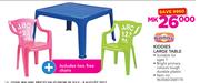 Sunny Kiddies Large Table With Includes Two Free Chairs