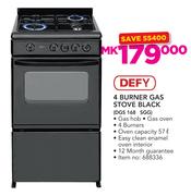 Defy 4 Burner Gas Stove Black DGS 168 SGG