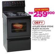 Defy 4 Plate Solid Stove Black BLK DSS-494