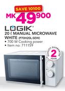 Logik 20Ltr Manual Microwave White P70H20L-SEW