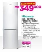 Hisense 359Ltr Bottom Freezer Fridge Metallic H359BME