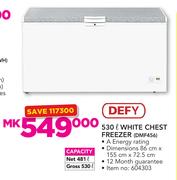 Defy 530Ltr White Chest Freezer DMF456