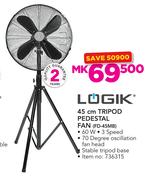 Logik 45cm Tripod Pedestal Fan FD-45MB