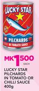 Lucky Star Pilchards In Tomato Or Chilli Sauce-400g Each