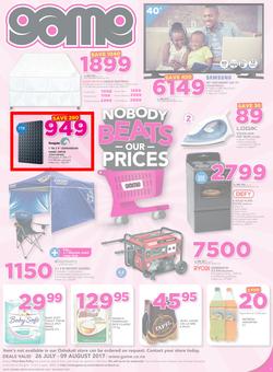 Game Namibia : Nobody Beats our Prices (26 July - 9 August 2017), page 1