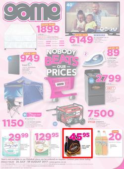 Game Namibia : Nobody Beats our Prices (26 July - 9 August 2017), page 1