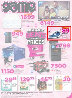 Game Namibia : Nobody Beats our Prices (26 July - 9 August 2017), page 1