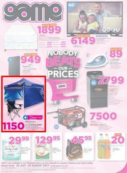 Game Namibia : Nobody Beats our Prices (26 July - 9 August 2017), page 1