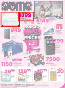 Game Namibia : Nobody Beats our Prices (26 July - 9 August 2017), page 1