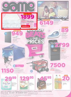 Game Namibia : Nobody Beats our Prices (26 July - 9 August 2017), page 1