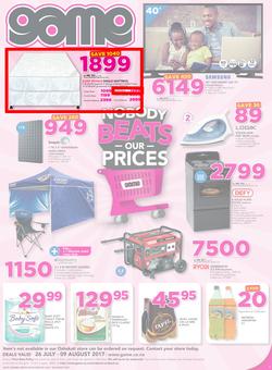 Game Namibia : Nobody Beats our Prices (26 July - 9 August 2017), page 1