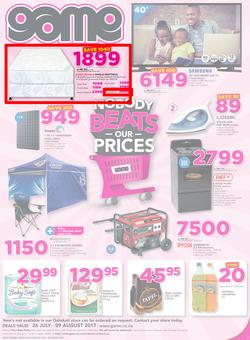 Game Namibia : Nobody Beats our Prices (26 July - 9 August 2017), page 1
