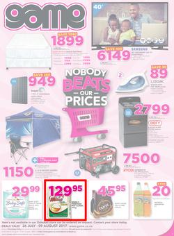 Game Namibia : Nobody Beats our Prices (26 July - 9 August 2017), page 1