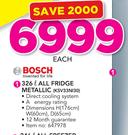 Bosch 326Ltr All Fridge Metallic KSV33NI30