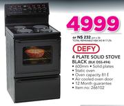 Defy 4 Plate Solid Stove Black BLK DSS-494