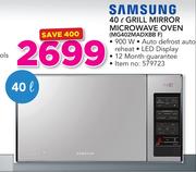 Samsung 40Ltr Grill Mirror Microwave Oven MG402MADXBB F