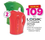 Logik 1.7Ltr Colour Kettles-Each 