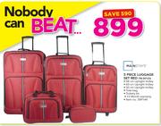 Mainstays 5 Piece Luggage Set Red TB-20123