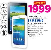 Samsung 7" 3G Tab3 Tablet SM-T116-Each
