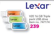 Lexar V20 16GB Triple Pack USB Drive