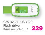 Lexar S25 32GB USB 3.0 Flash Drive 