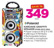 Polaroid Karoake Graffiti Speaker PKBB-20CS GRA Including A Microphone