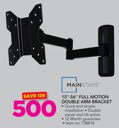 Mainstays 15"-56" Full Motion Double Arm Bracket