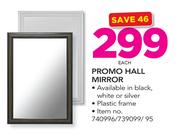 Promo Hall Mirror In Black, White or Silver-Each