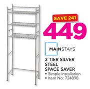 Mainstays 3 Tier Silver Steel Space Saver