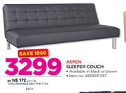 Aspen Sleeper Couch In Black Or Brown-Each