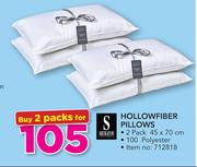 Sheraton 2 pack Hollowfibre Pillows-For 2 Packs