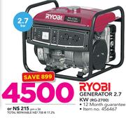 Ryobi Generator 2.7KW RG-2700