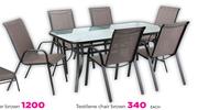 Out & About 6 Seater Glass Table Brown KTS0091U-180cm