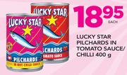 Lucky Star Pilchards In Tomato Sauce/Chilli-400g Each