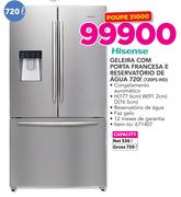 Hisense 720Ltr Geladeira com Porta Francesa e Reservatorio de água 720FS-WD