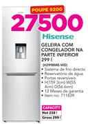 Hisense 299Ltr Geladeira Com Congelador Na Parte Inferior H299BME-WD